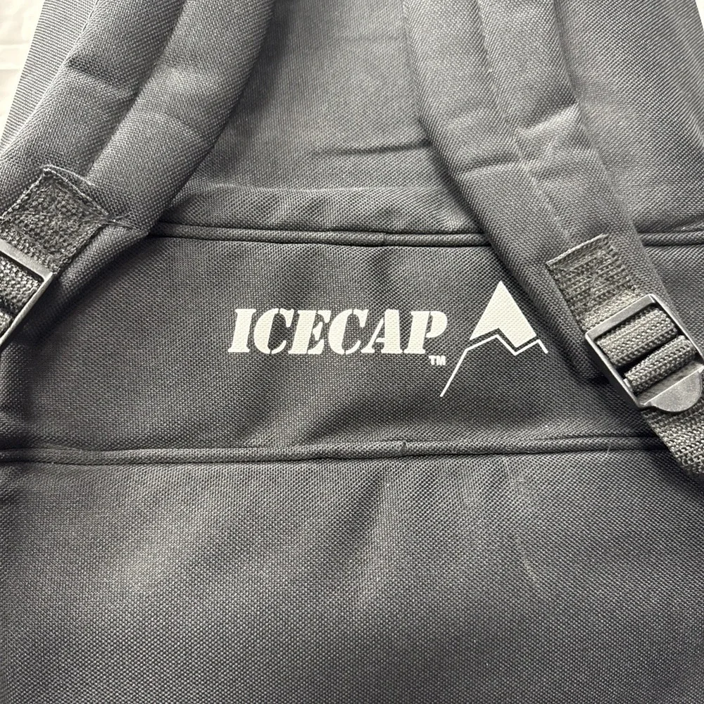 ICECAP‎ Black Red Mesh Insulated Cooler Backpack Lunch Bag Travel Beach Camping